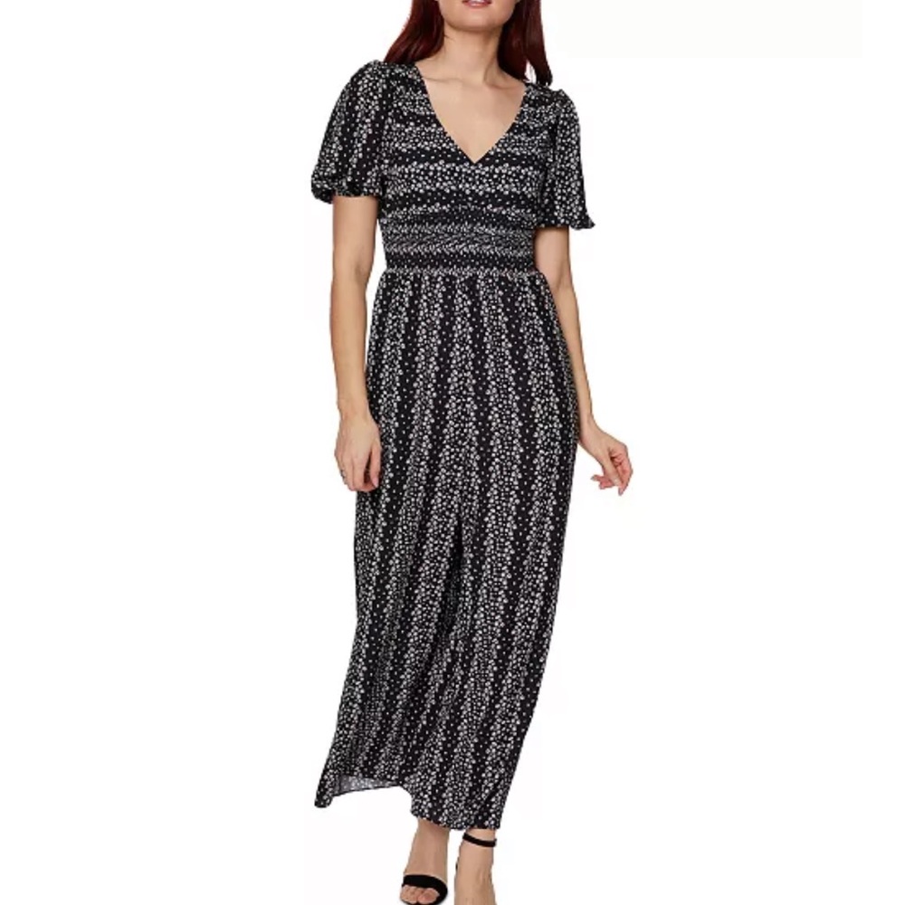 Betsey Johnson Floral‎ Striped Jumpsuit Size 8